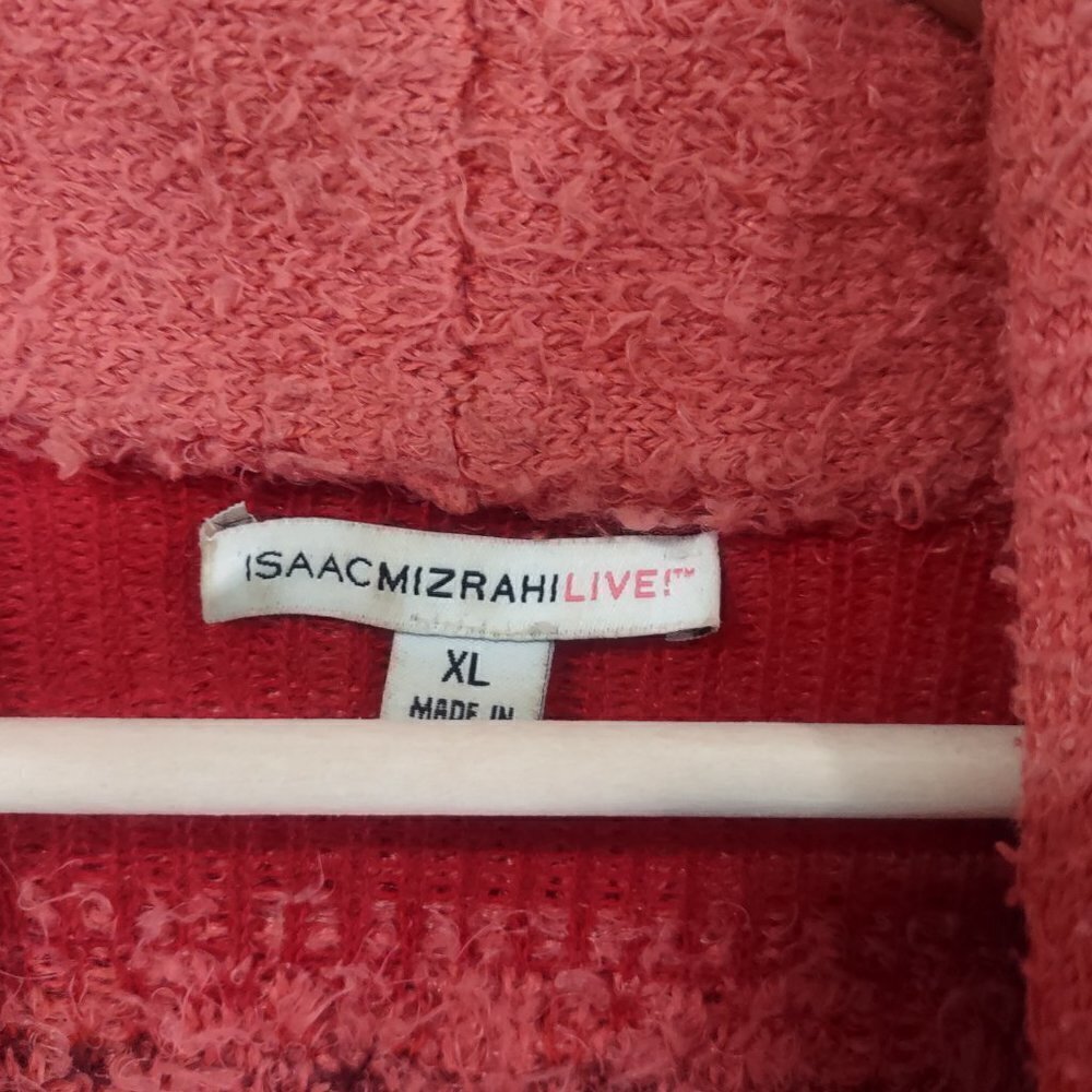 Women's Red/Orange Fuzzy Soft Cardigan - Picture 4 of 6